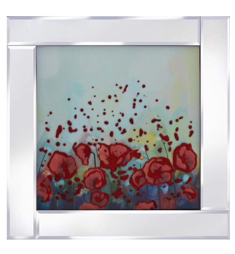 Mirror framed art print "Abstract Flowers"