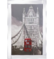 Mirror framed art print "London Bridge & Bus"