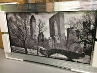 Mirror framed art print "Central Park Autumn Falls" 100cm x 60cm