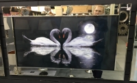 Mirror framed art print "Swan Love"