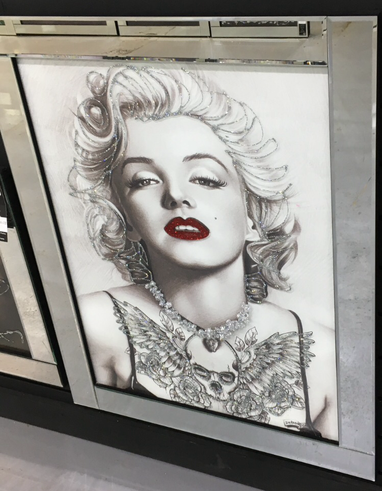 Mirror framed "Monroe Lips" Wall Art