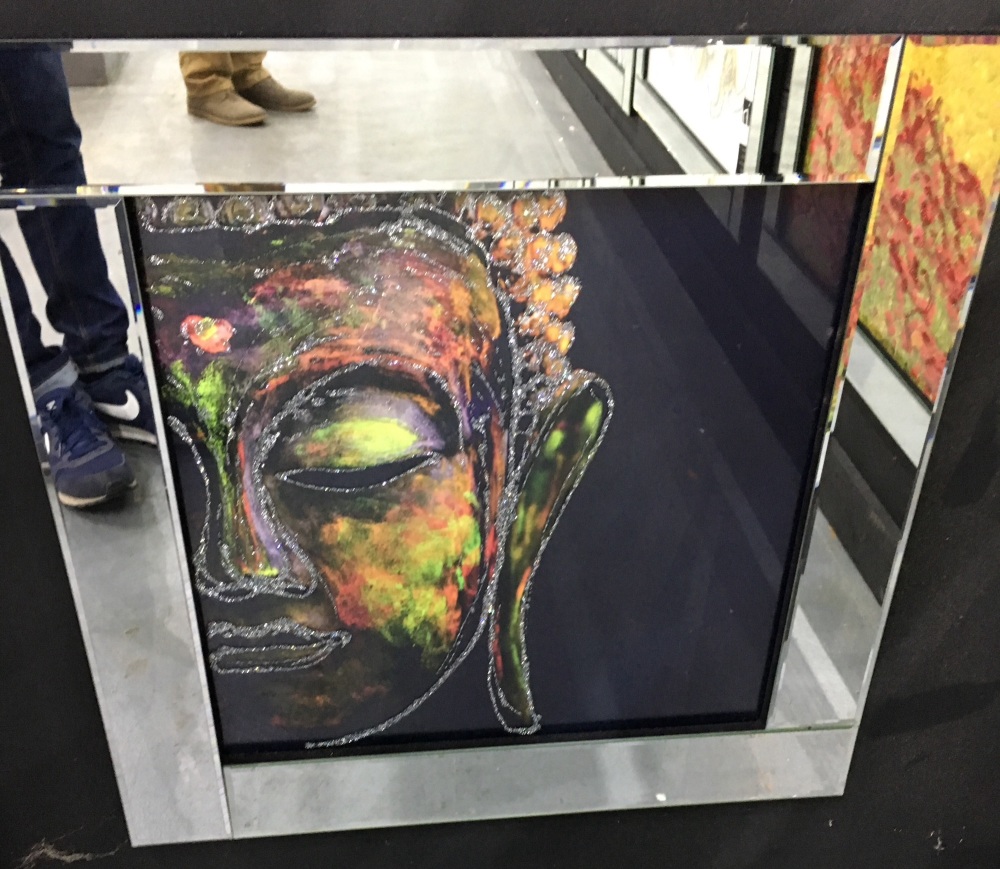 Mirror framed art print "Buddha" 60cm x 60cm