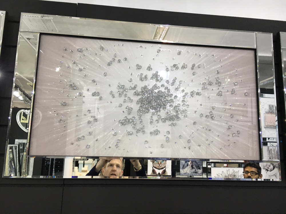 Mirror framed art print "Cluster explosion"  100cm x 60cm