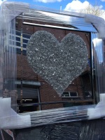  "Heart Cluster Silver " Mirror framed Sparkle Art 