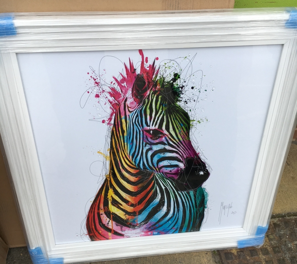 Patrice Murciano Framed "Zebra" print white frame