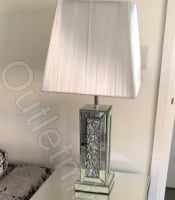*Diamond Crush Crystal Sparkle Mirrored Table Lamp in stock - available in a white or silver grey shade in stock