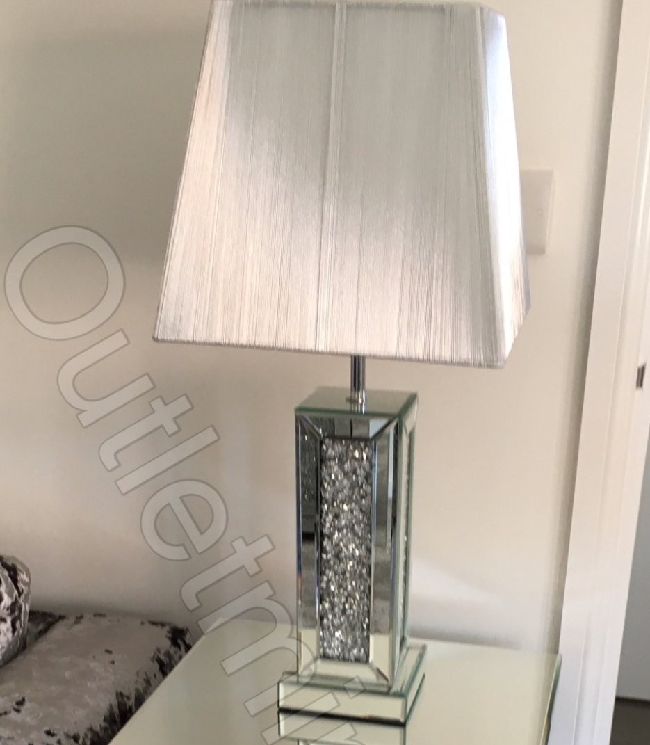 Crush Crystals Sparkle Mirrored Table Lamp