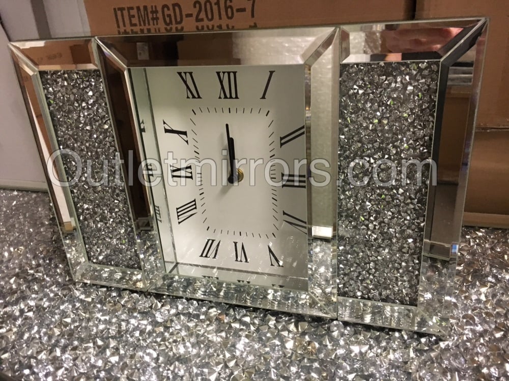 * New Crush Sparkle Crystal Mirrored Mantle Clock item in stock
