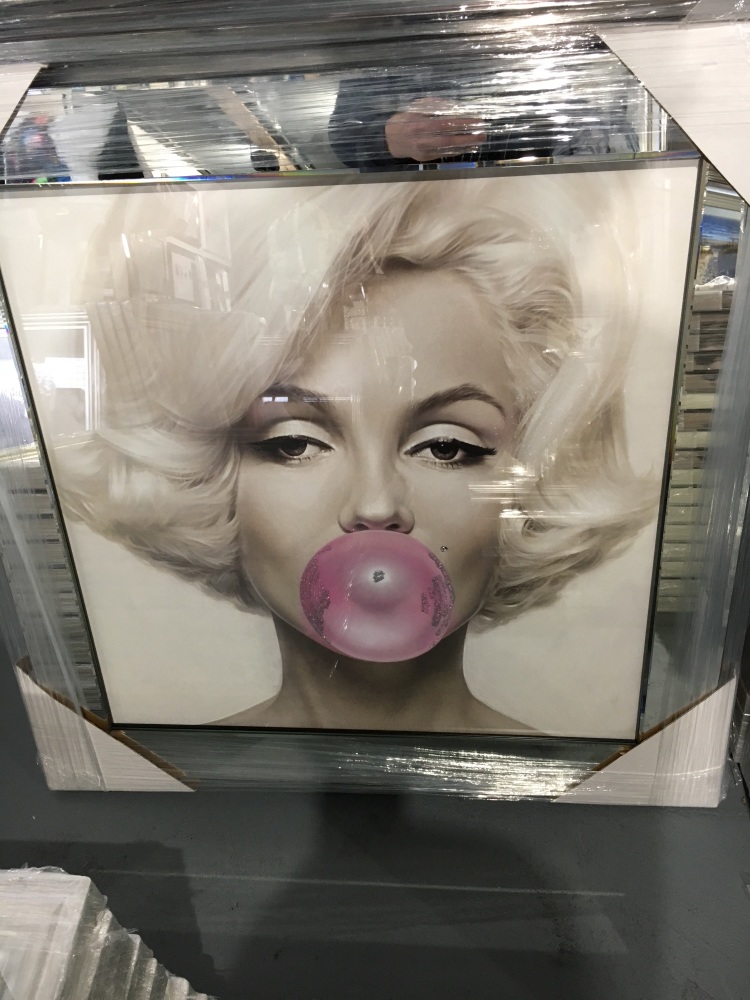 Mirror Framed Art Print "Monroe Bubble" Sparkle Wall Art 