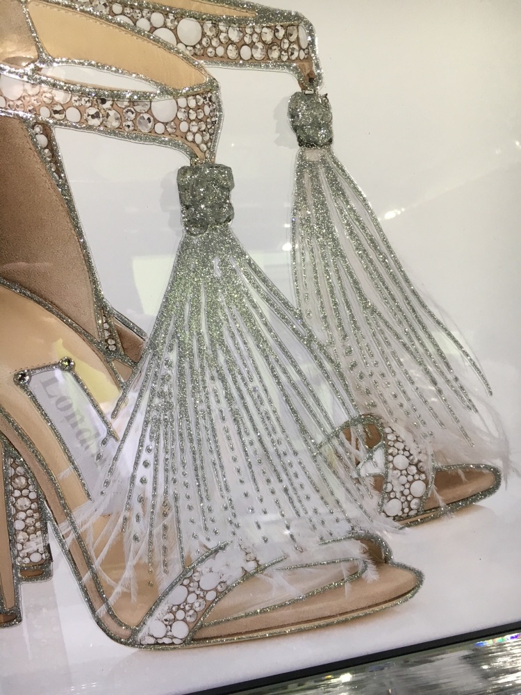"Glitter Sparkle Shoes" in a mirror  frame 