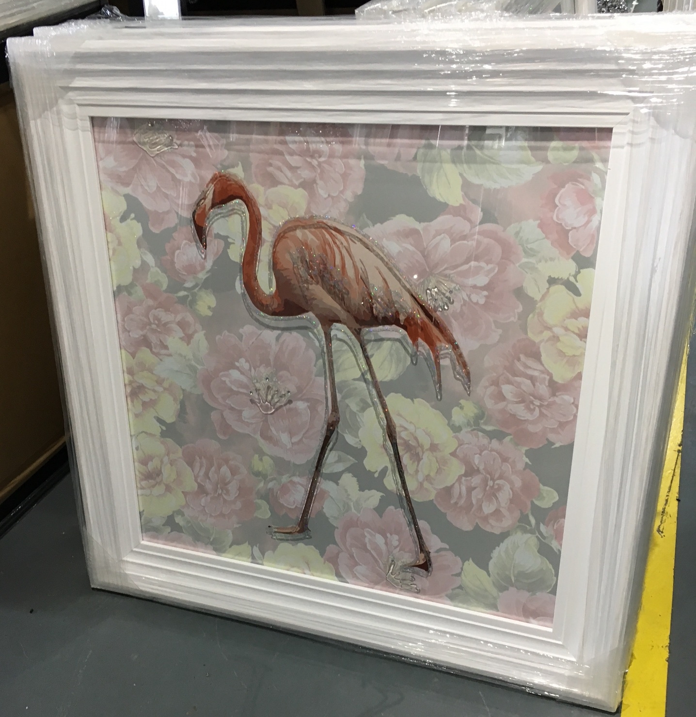 Framed Art Print Quot Glitter Sparkle Flamingo Quot In White