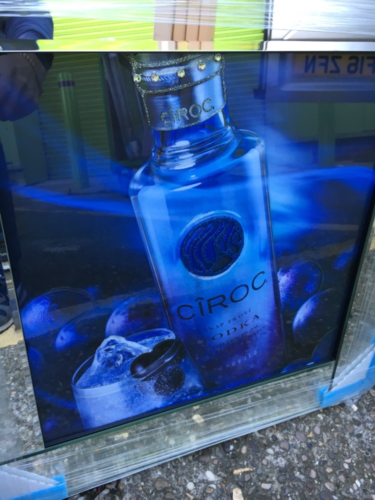 ** Ciroc Vodka Glitter Art Mirrored Frame ** 55cm x 55cm  in stock for a quick delivery