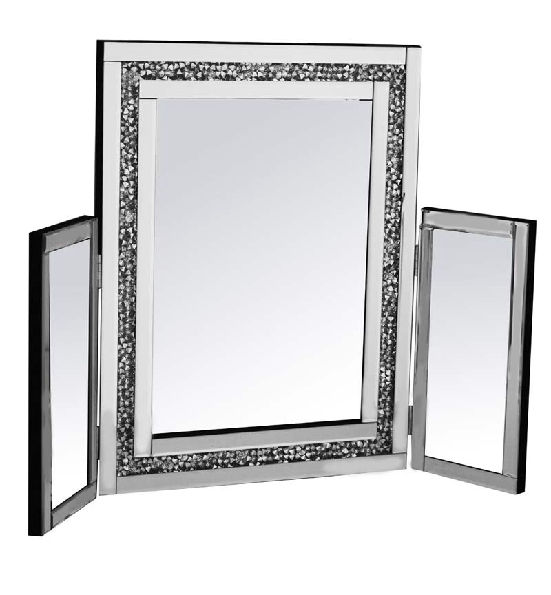 Diamond Crush Sparkle Tri Fold Mirror new value range 78cm x 54cm 