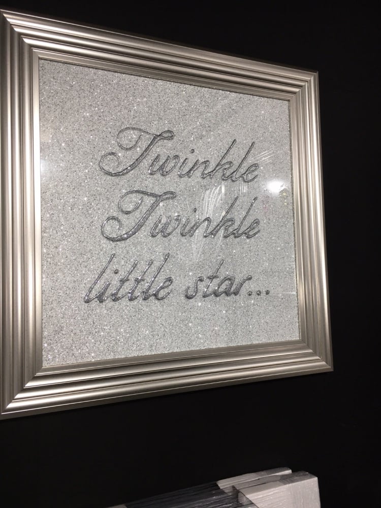 Twinkle Twinkle little Star Sparkle glitter Art 75cm x 75cm 