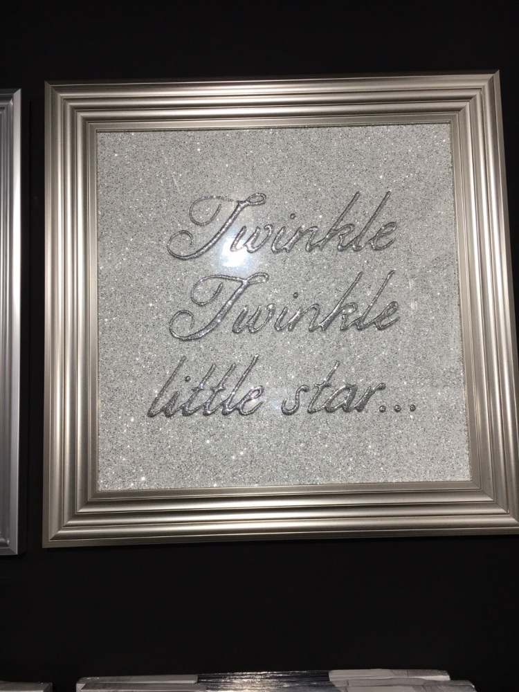 Twinkle Twinkle little Star Sparkle glitter Art 75cm x 75cm 