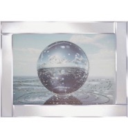 Mirror framed art print "Glitter Sphere" 95cm x 75cm 