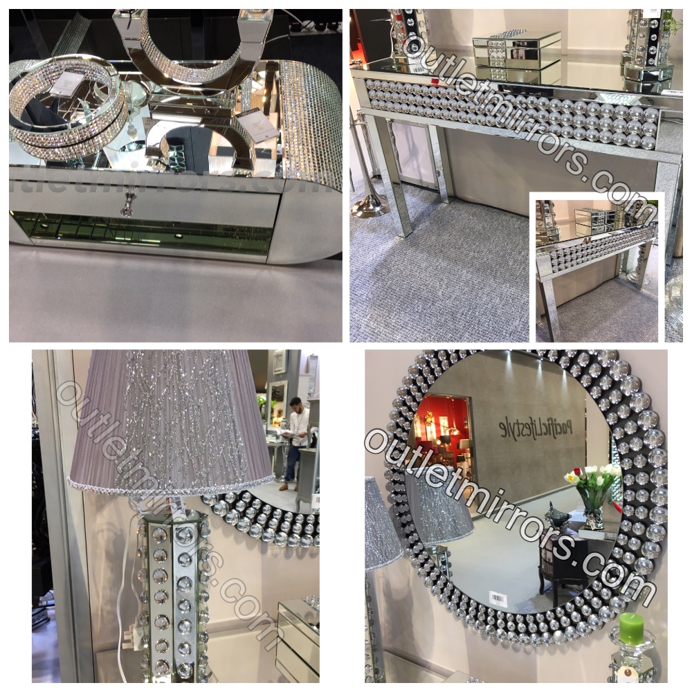 *Crystal Mosaic & Bauble Mirrored Furniture Outlet Mirrors the