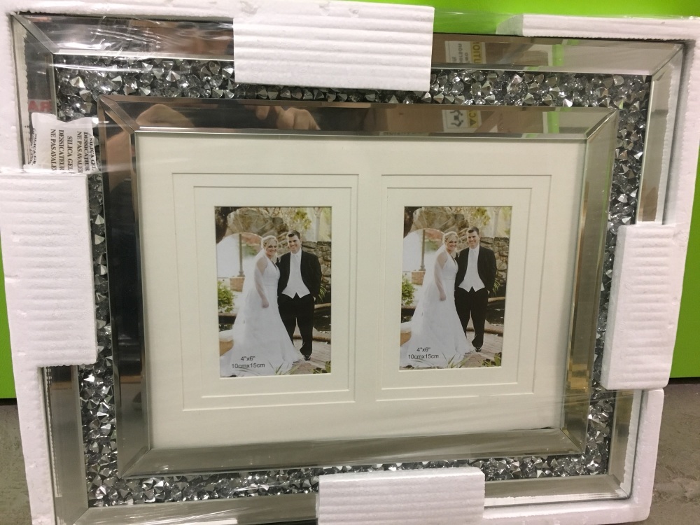 Diamond Crush Crystal collage 2 Mirrored Photo Frame 50m x 40cm in stock