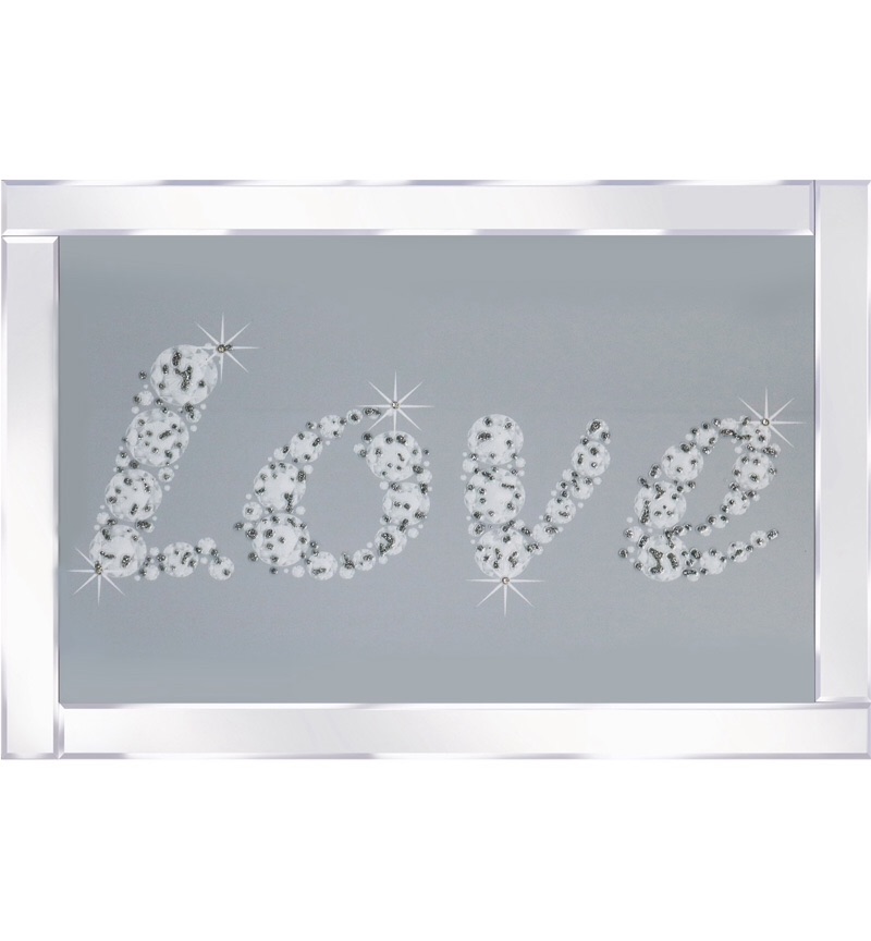 Mirror framed art print " Sparkle Love" 100cm x 60cm 
