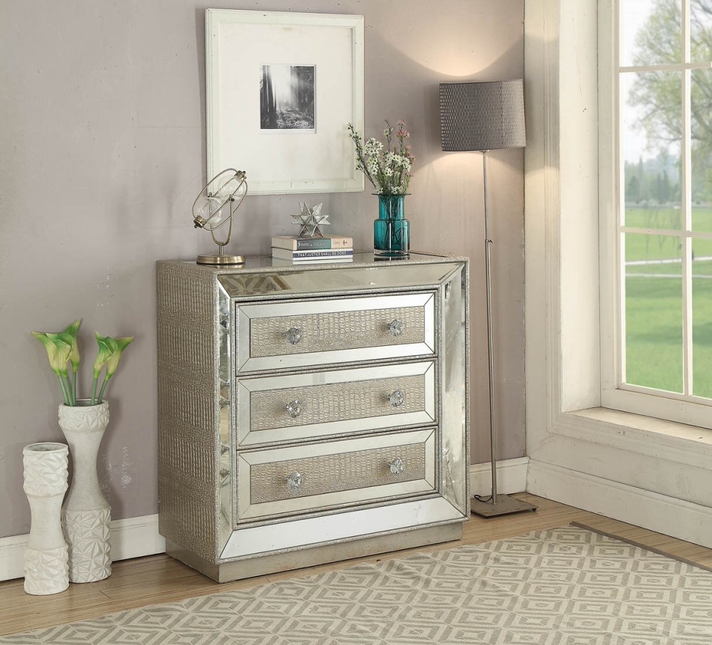 Sofia Mirrored 3 Draw large Chest of Drawers