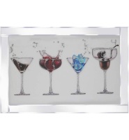 Mirror framed art print Colourful Cocktails 2 100cm x 60cm