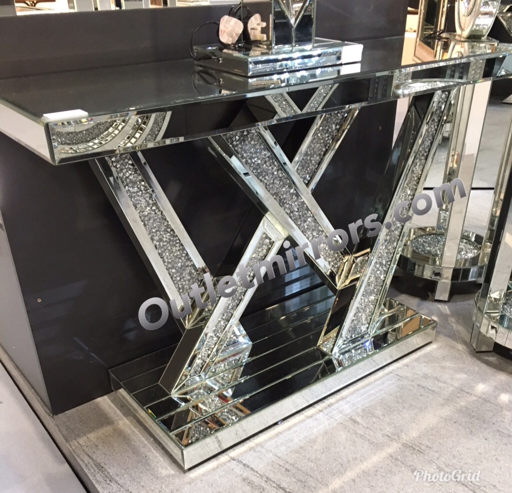 *Diamond Crush crystal Sparkle Shards Console Table 