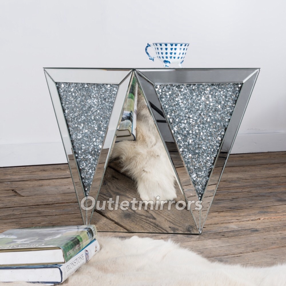 * New Diamond Crush Sparkle Crystal Mirrored Lamp  Table item instock
