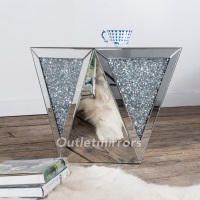 * New Diamond Crush Sparkle Crystal Mirrored Lamp Table 