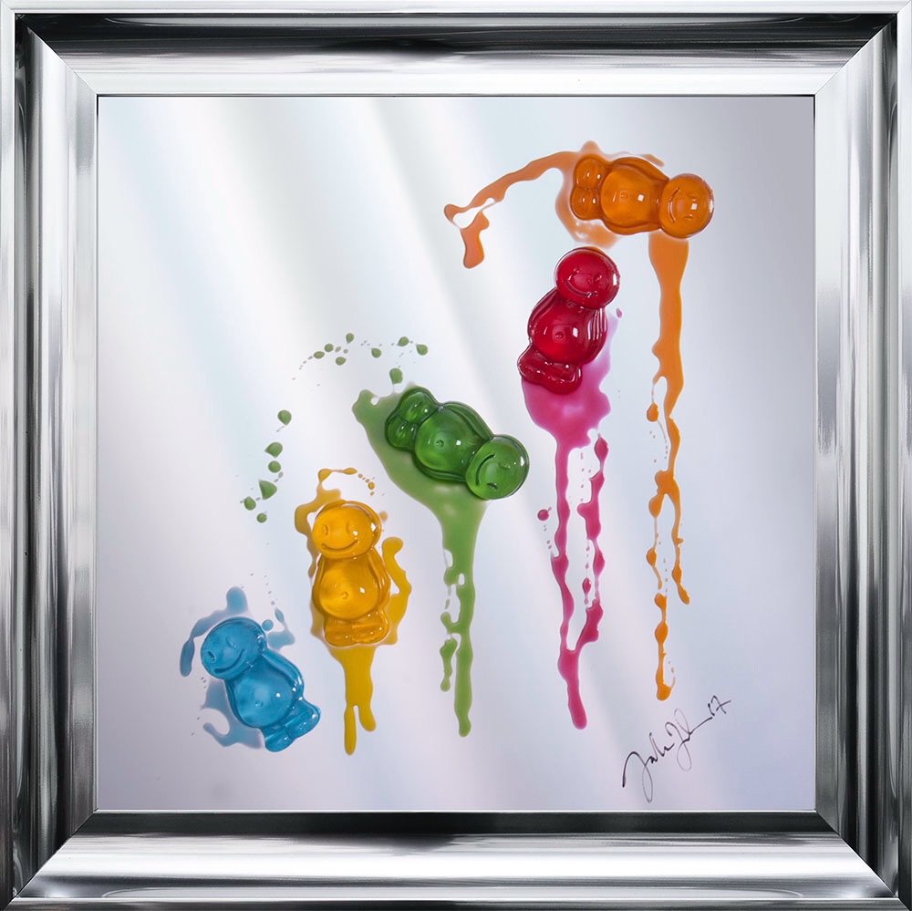 Jake Johnson 3d Colourful Falling Jelly Babies Wall Art On A Mirror