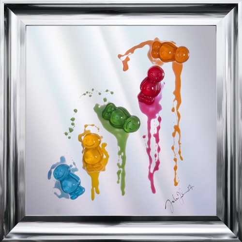 Jake Johnson 3d Colourful Falling Jelly Babies Wall Art On A Mirror