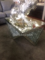 * New Diamond Crush Sparkle Crystal Mirrored rectangular Coffee Table