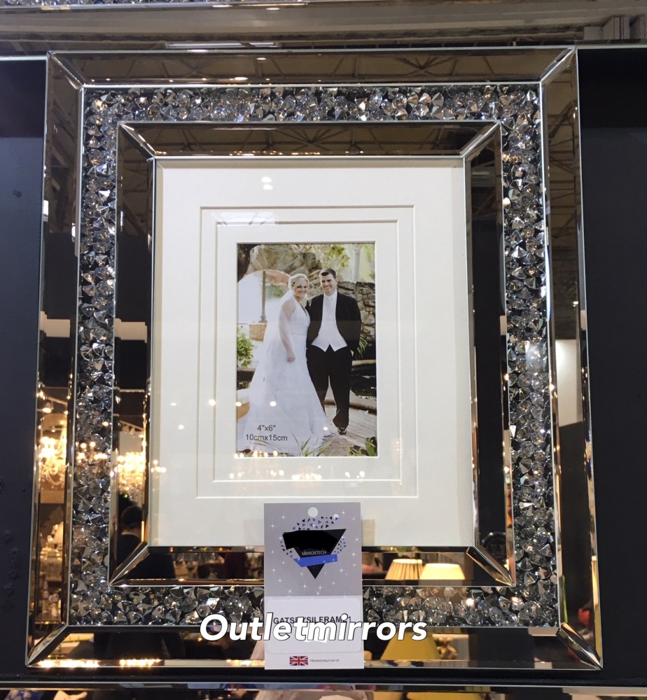 Diamond Crush Crystal collage 1 Mirrored Photo Frame 35cm x 40cm