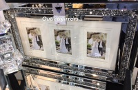 Diamond Crush Crystal collage 3 Mirrored Photo Frame 70cm x 40cm
