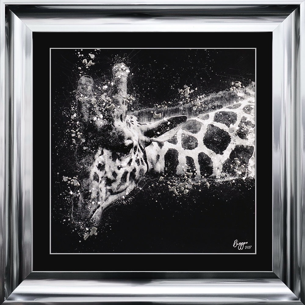 framed art print "Glitter Sparkle Giraffe 1" Choice of frame colours