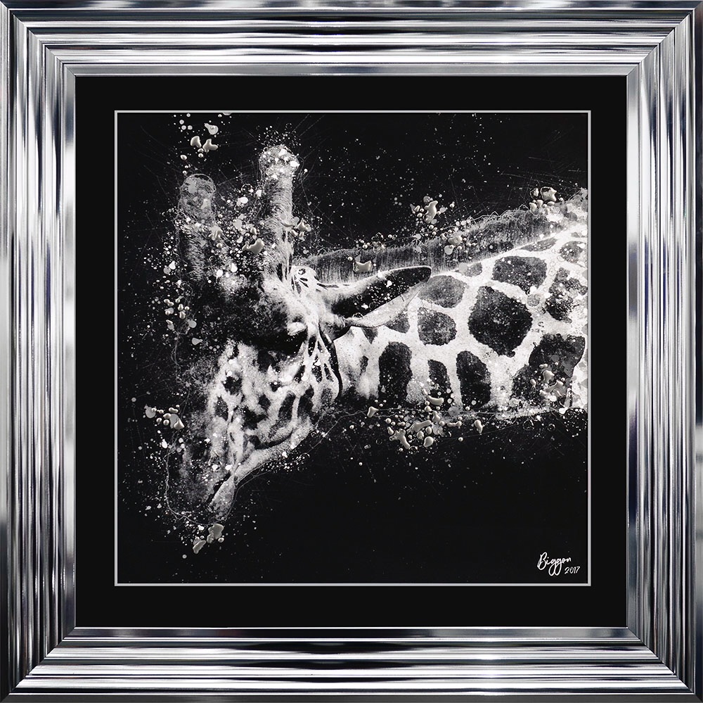 framed art print "Glitter Sparkle Giraffe 1" Choice of frame colours