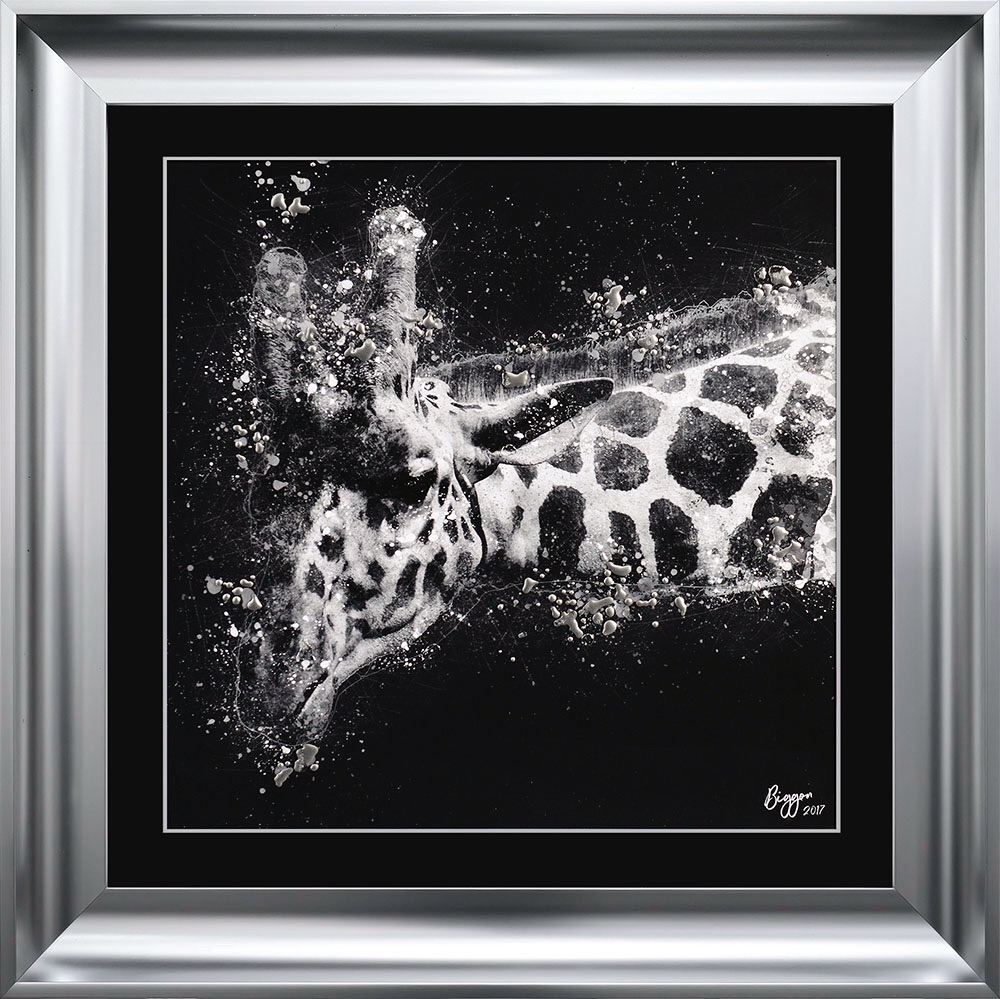 framed art print "Glitter Sparkle Giraffe 1" Choice of frame colours