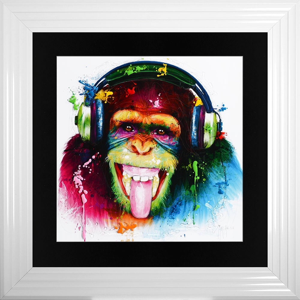 Patrice Murciano Framed "DJ Monkey" print medium 75cm x 75cm 