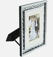 Floating Crystal Mirror Photo frame 4" x 6"