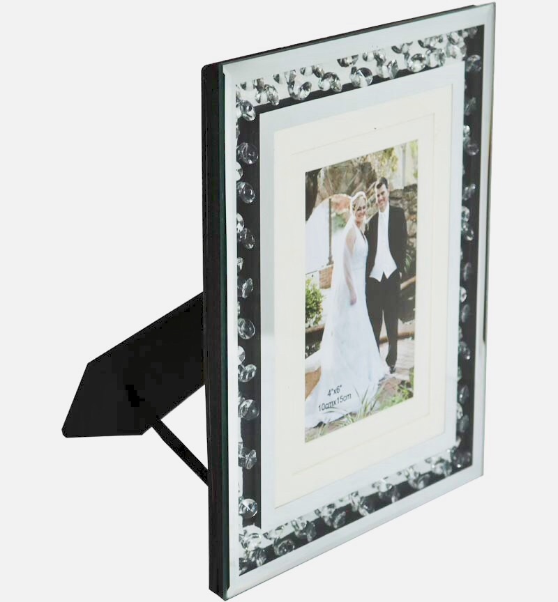 Floating Crystal Mirror Photo frame 4" x 6"