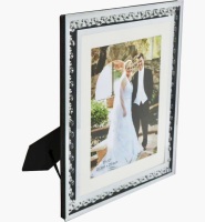 Floating Crystal Mirror Photo frame 12" x 10"