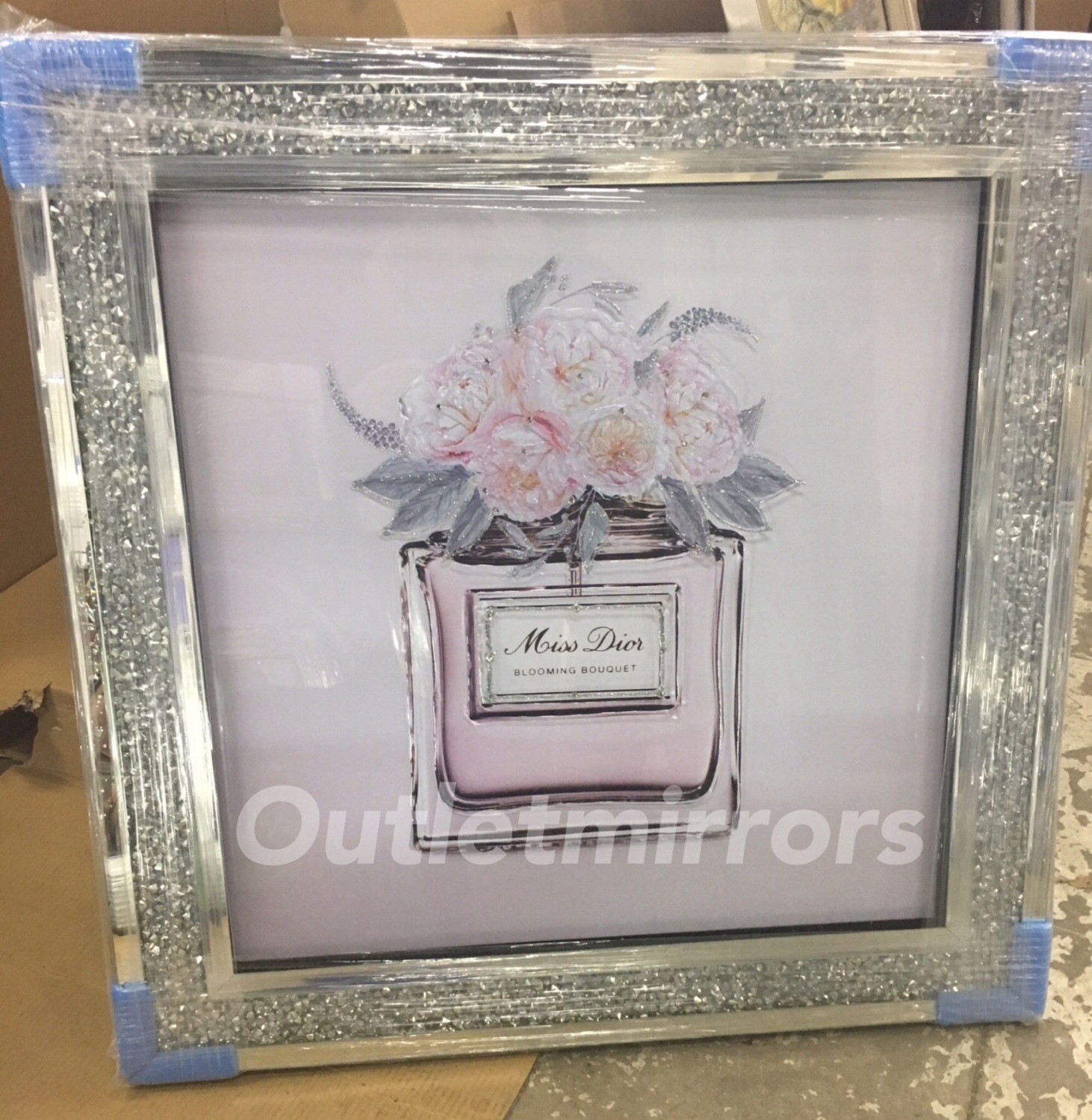 "Miss Dior Blooming Bouquet " Wall Art in a diamond crush frame