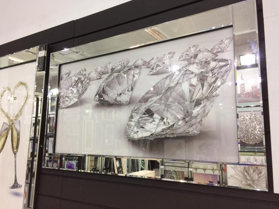 Mirror framed "Sparkle Diamonds" Wall Art