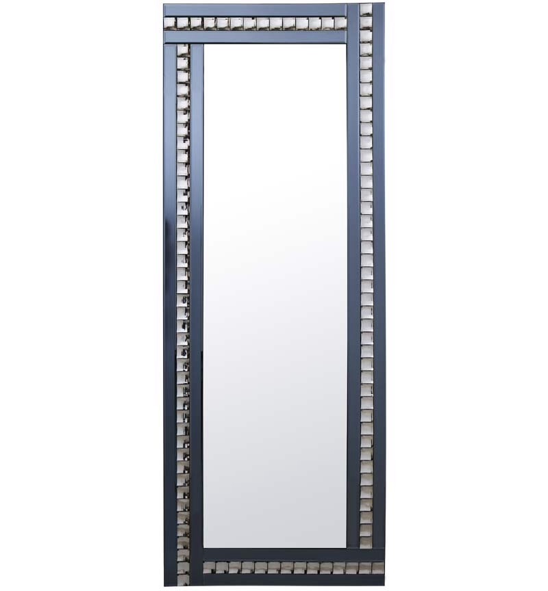 Frameless Bevelled Crystal Border Smoked Grey Mirror 180cm x 70cm