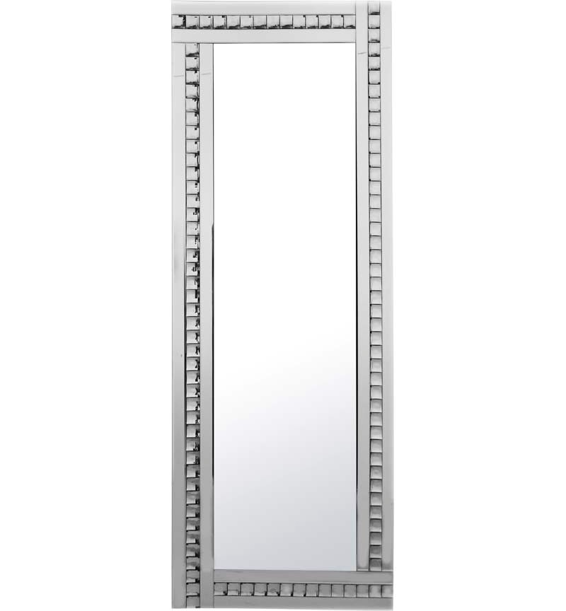 Frameless Bevelled Crystal Border Silver Mirror 180cm x 70cm