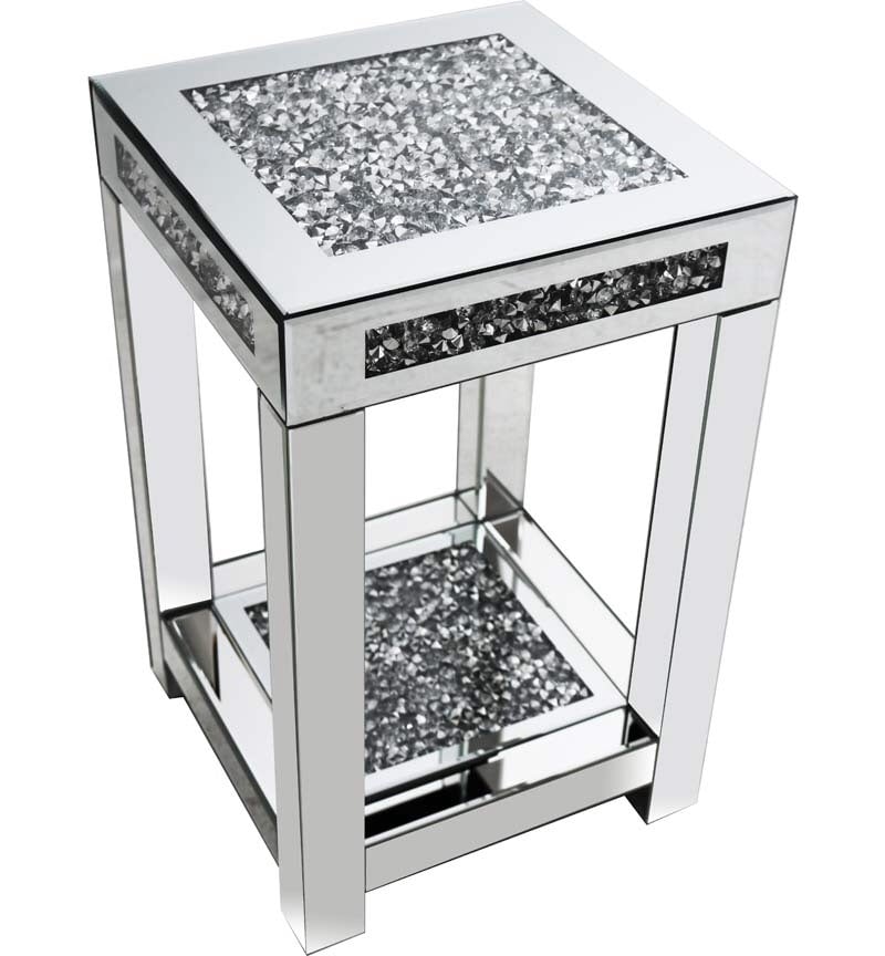 * Diamond Crush Sparkle Crystal Mirrored Lamp Table Border Trim medium 