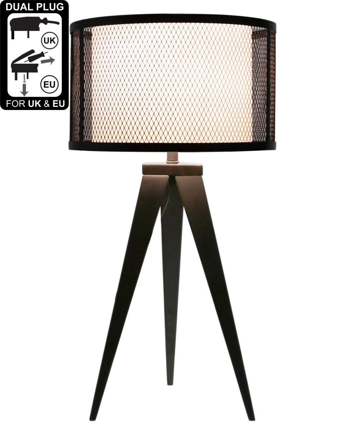 black mesh table lamp