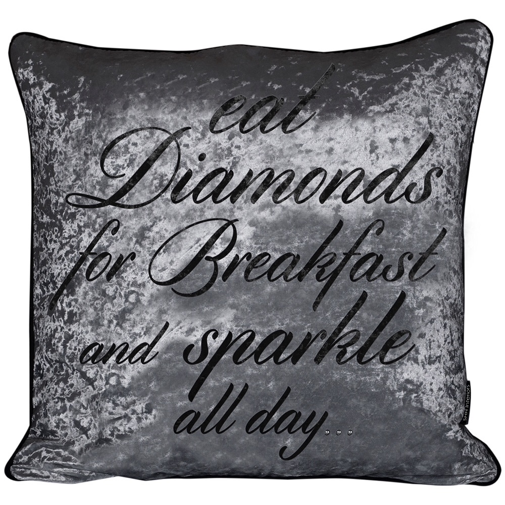 Luxury Feather Filled Cushion Luxury Feather Filled Cushion Eat Diamonds & Sparkle All Day