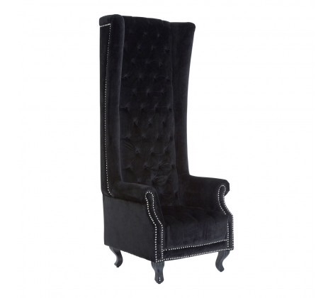 Grand Porter Chair In Black Velour