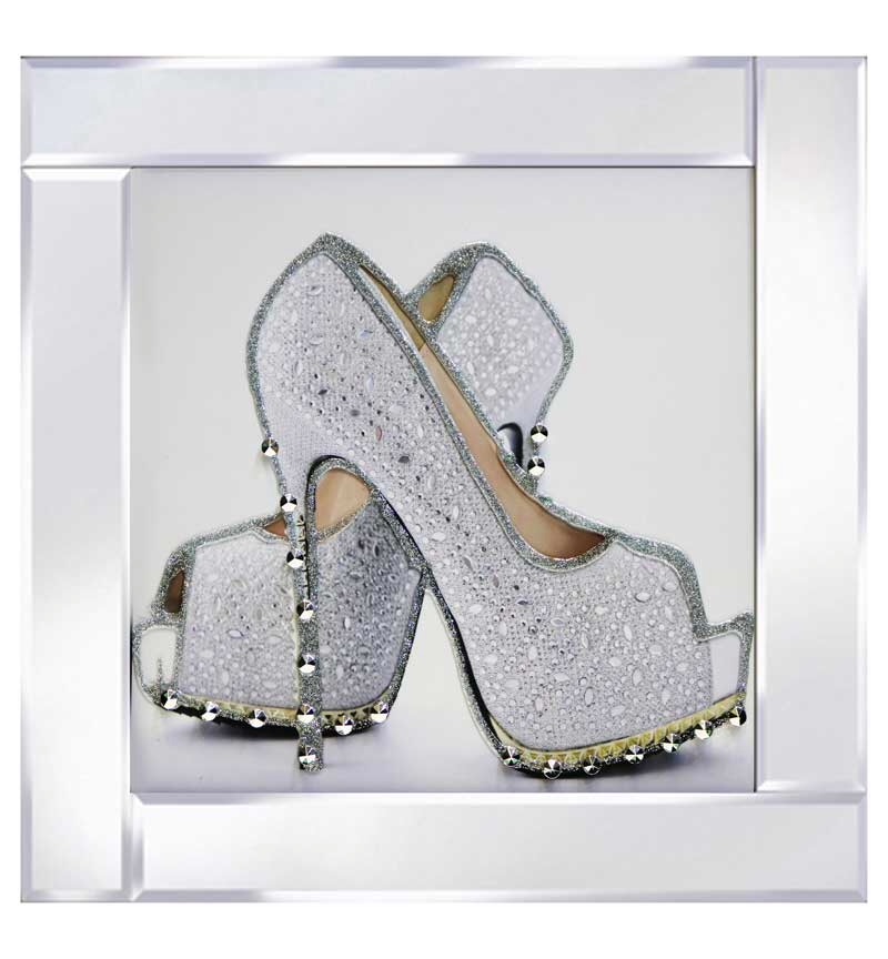 "Glitter Sparkle Shoes" in mirror frame
