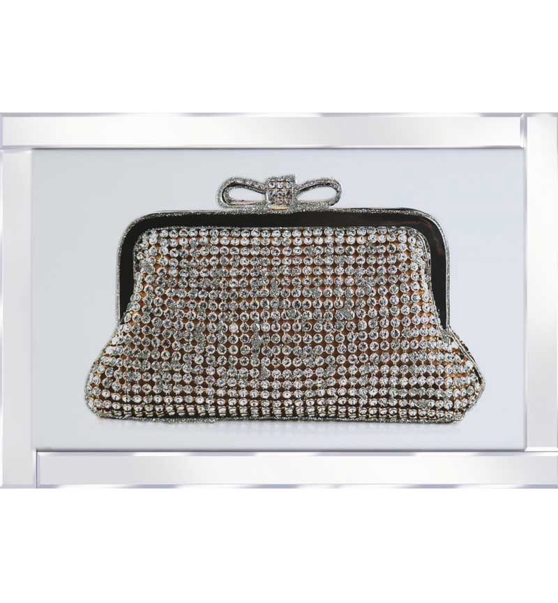 Mirror framed art print "Sparkle handbag" 100cm x 60cm 